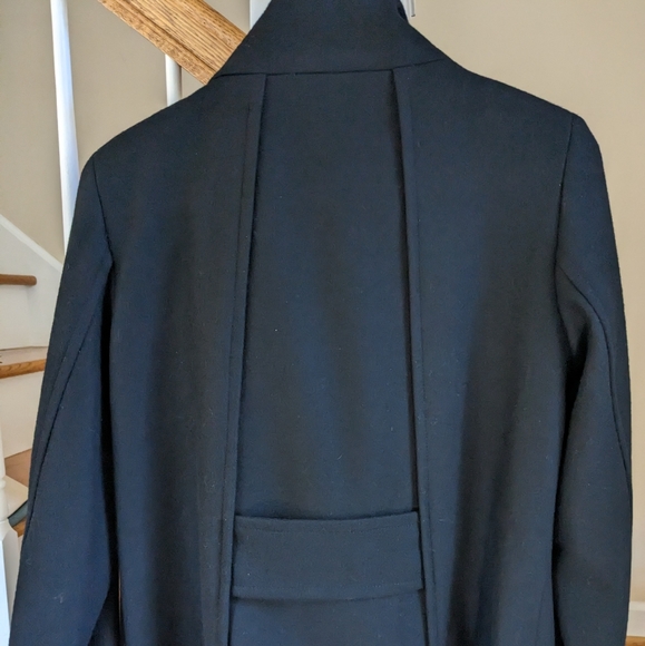 Calvin Klein Double Breasted Wool Black Coat - Picture 2 of 5